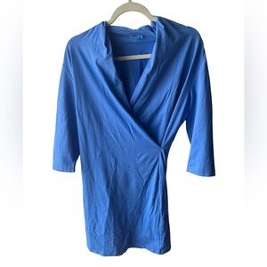 J. McLaughlin Blue Wrap Dress